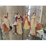 Five Royal Doulton figures the romance of literature.