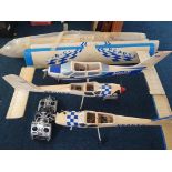 Three RC Petrol Motor Model Planes to include, two Arc Modelfly Ready 2, and one Arc Cessna 177,