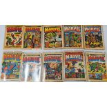 A selection of thirty nine Marvel Comics issues - The Mighty World of Marvel #1-23, 26-37.