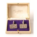 A pair of 1960s David Lawrence silver cufflinks, of geometric design, hallmarked Birmingham 1964,