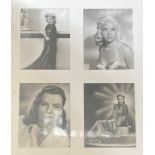 A framed collection of photographs of mid 20th century actors to include - Diana Dors, Simone