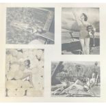 A framed collection of four original pictures depicting various mid-twentieth century Hollywood