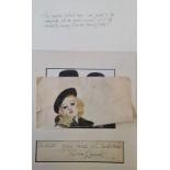 A signed Stan Laurel watercolour of lady with black hat since you are it’s sunshine previous owner