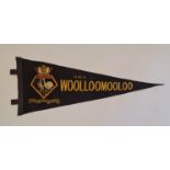 A 1945 HMS Woollomooloo felt pennant repair base.