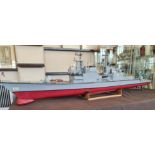 A large hand built electric R/C model of USS Chandler 996 destroyer ship.179cm.