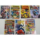 Six issues of Marvel comics Captain America, to include Captain America and the Falcon, #105, 213,