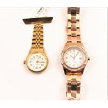 An ACCURIST wrist watch on bracelet strap along with a SEKONDA nurses watch.