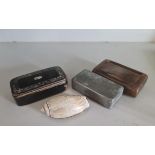 Four various snuff boxes.