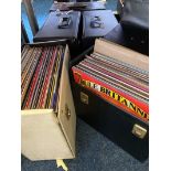 Five record cases containing a quantity of records.