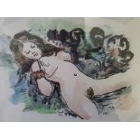 SIDNEY D'HORNE SHEPHERD, framed and signed, monotype reclining nude to include details to back of