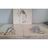 Three Thynne tiles with figures