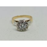 A diamond ring, set with a central principal round brilliant cut diamond, measuring approx. 0.40cts.