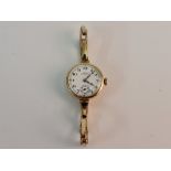 A ladies Scott Londonderry wrist watch, case stamped 375, on an expanding bracelet strap.