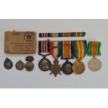 A WWI and WW2 medal group for 11301 PTE, W. Gardener R.W.FUS. Four WW1 medals including 1914 star,