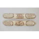 Two rare Staffordshire rolling pins both with nautical scenes and poems one titled The Sailors