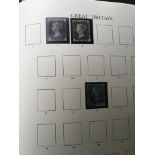 A sparsely filled collection of GB mint & used stamps in Gibbons albums1840 to 1997. Includes 2 x 1d