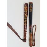 A Victorian truncheon together a 1914-1918 truncheon.