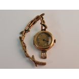 A hallmarked 9ct yellow gold ladies cocktail watch, on an expanding bracelet strap stamped 9ct, (A/