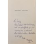 A Margaret Thatcher signed and inscribed book.