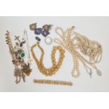 A collection of costume jewellery to include, beads, pendants, pearl style necklaces,bracelets etc.