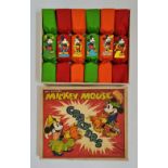 A 1930s Walt Disney Mickey Mouse Christmas crackers box with six crackers inside.