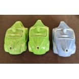 Three Sadler racing car teapots