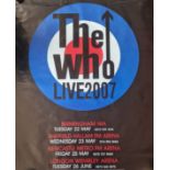 A 2007 The Who poster with the 2007 band signatures on NEC staff briefing sheet.