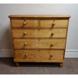 A 19th century pine chest of the long and two short.