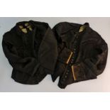 Two black 19th century ladies jackets with buttons to front.