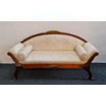 A French Empire style two seater settee with arch top