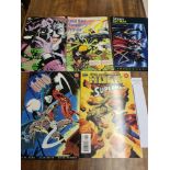 Five DC and Marvel comic booklets including Ghost Rider Wolverine, Punisher, Spawn Batman, The
