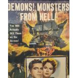 An original Curse of The Demon motion picture poster, framed. Approx. 128cm x 103cm.