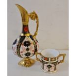 A Royal Crown Derby Imari jug and loving cup 1128.