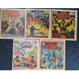 2000AD comics featuring Judge Dredd #223, 224, 226, 226 and 227.