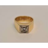 A stamped 18ct diamond ring, 0.65cts, ring size T, approx. weight 15gms