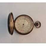 A hallmarked silver Nagrette & Zambra London barometer pocket watch, mercury filled, number 27811