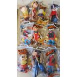 Eight 1960s Walt Disney productions figures Blue Chip, together with Popeye and Olive Oyl figures.