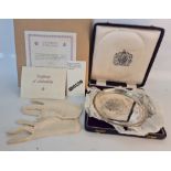 A hallmarked silver Commemorative salver engraved crest date 1947-1972 ( in box)