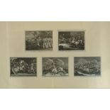 Five framed and glazed in one Napoleonic wars etchings.