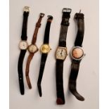 Five various wrist watches on leather straps (A/F), to include Avia, Pierpont, Lorus, Nicole Paris