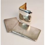 Three hallmarked silver cigarette cases, two inscribed