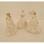 Three Royal Doulton figures A Winter Morn, Summer Breeze, and Autumn Stroll.