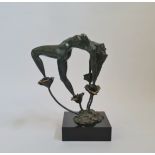 Lorenzo Quinn (b.1966) bronze statue Rose on black base signed and numbered 145/175, height 28 1/2