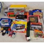 A collection of diecast cars train etc.