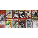 A collection of thirteen issues of Marvel Comics The Spectacular Spiderman, The Amazing Spiderman,
