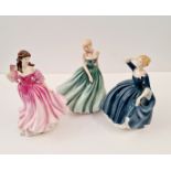 The Royal Doulton figures Sarah, Lauren, and Tina.