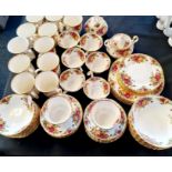 Approx 70 piece Royal Albert Old County Rose tea set.