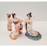 Two Coalport figures Madam Butterfly, and Princess Turandot.