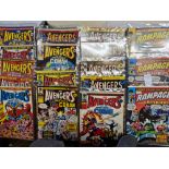 Rampage comics #25 to 34 together with approx 54 The Avengers comics