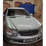 A Mercedes Benz SL 350, Silver petrol, automatic REG AO03HDN. Last MOT: 49,912 miles 2 keys Roof not